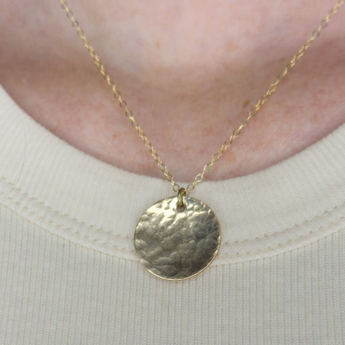 Gold-Filled Hammered Disk Necklace - Sally Hoffman Designs