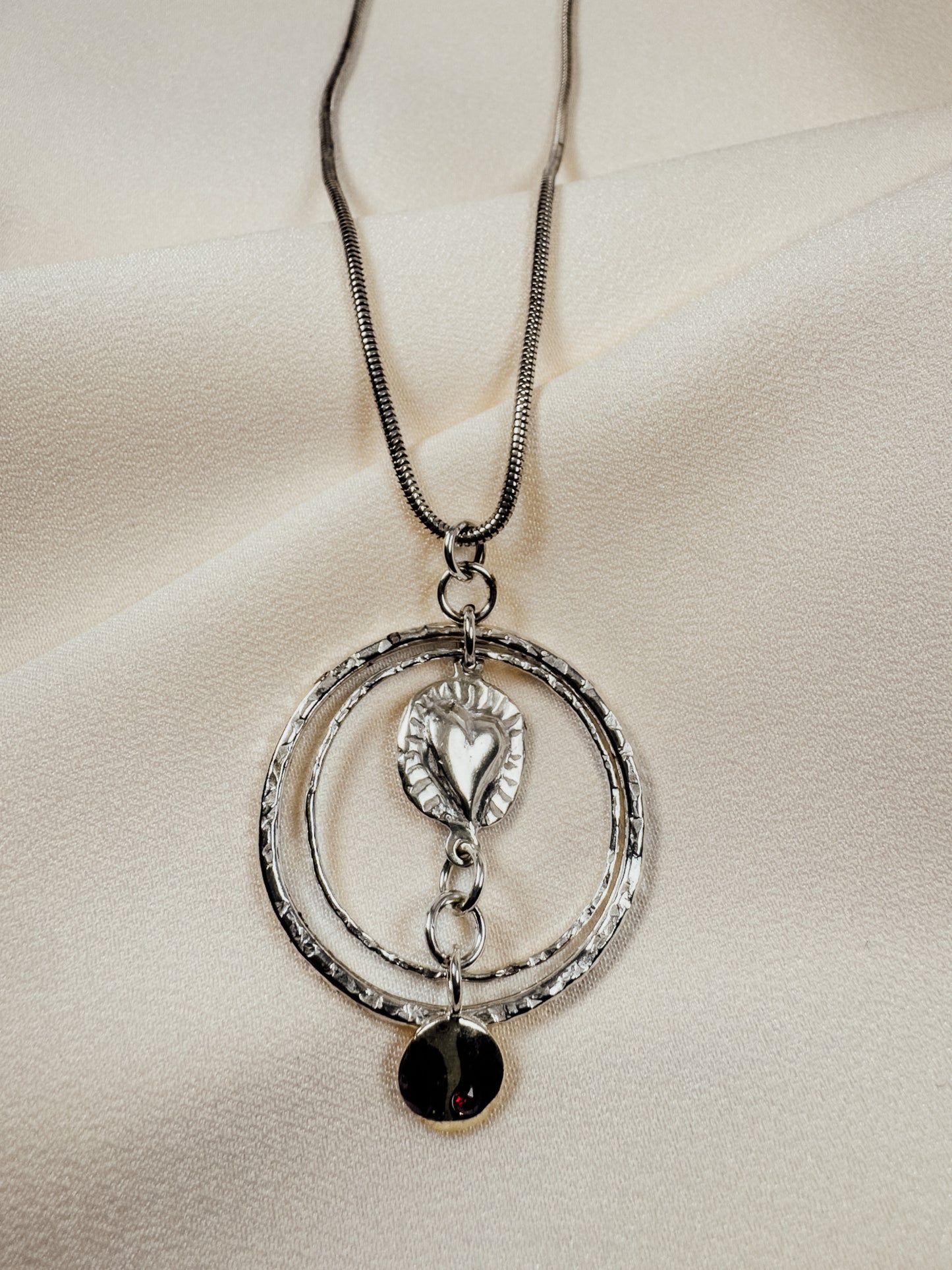 Hoops and Hearts Necklace - Sally Hoffman Designs
