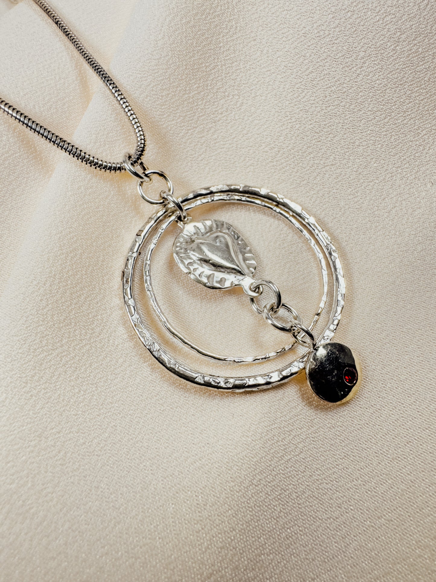 Hoops and Hearts Necklace - Sally Hoffman Designs