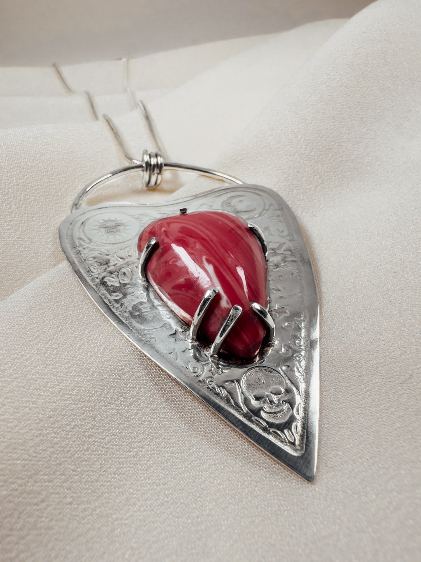 Psychic Medium Impressed Heart Cabochon Necklace - Sally Hoffman Designs