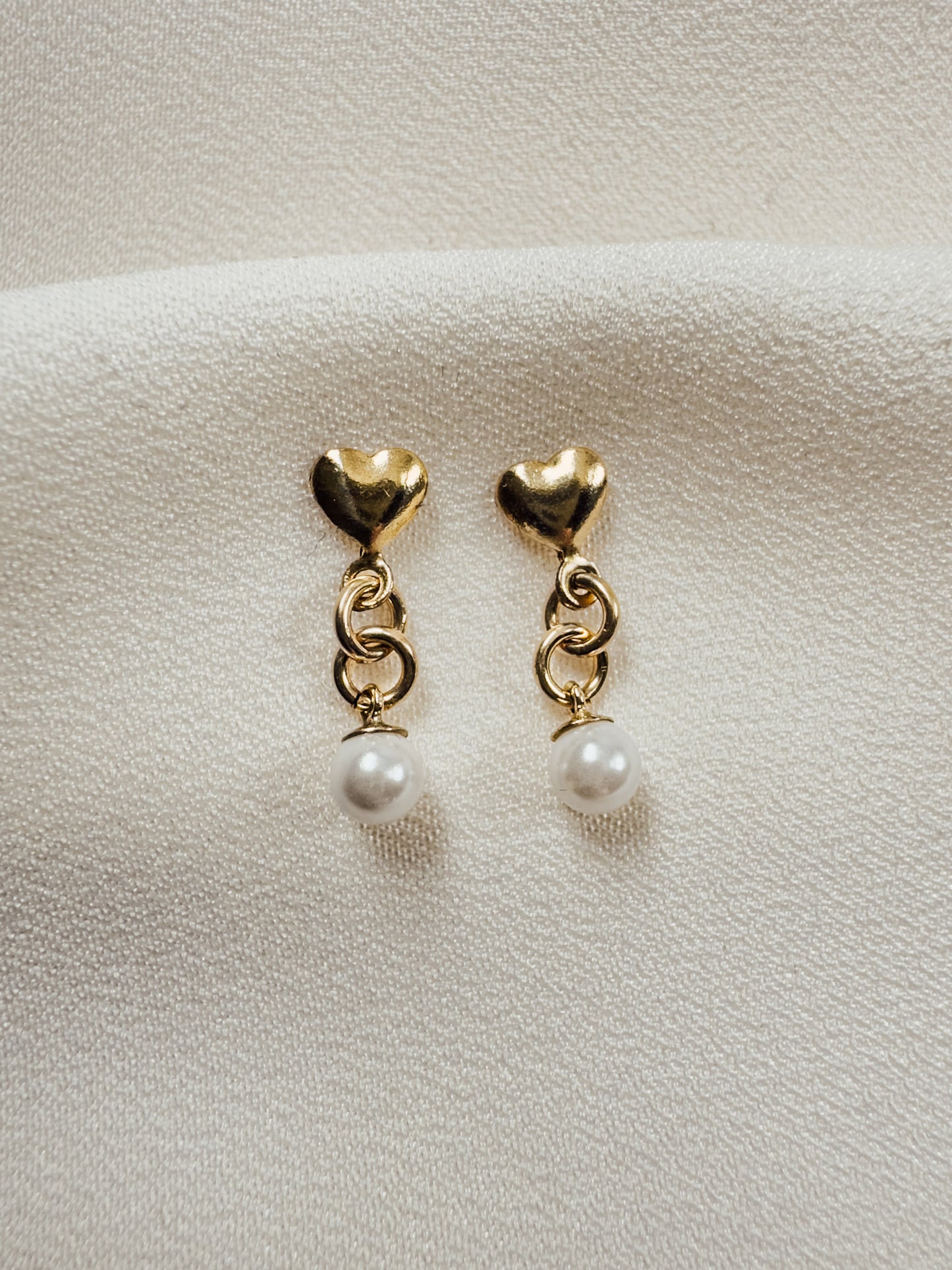 Gold-Filled Heart Post with Pearl Drop