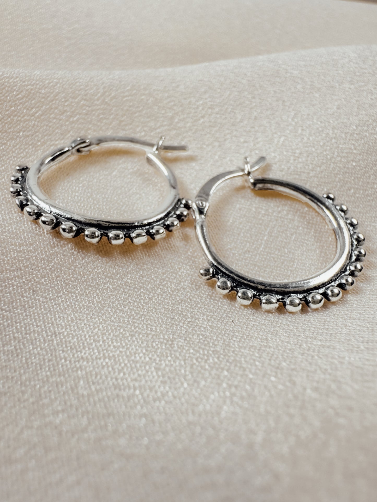 Sterling Silver Round Hinged Hoop Earrings - Sally Hoffman Designs