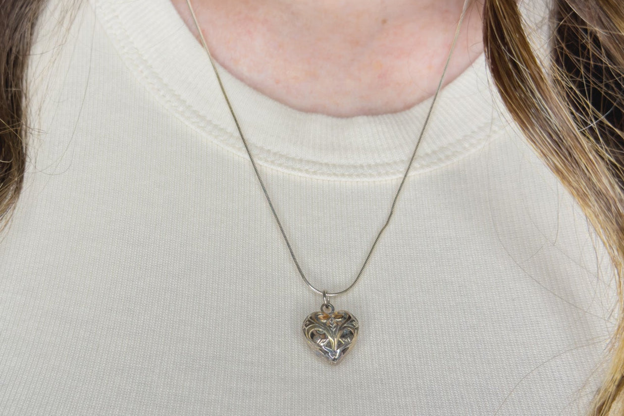 Scroll Work Heart Necklace - Sally Hoffman Designs