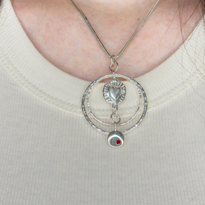 Hoops and Hearts Necklace - Sally Hoffman Designs