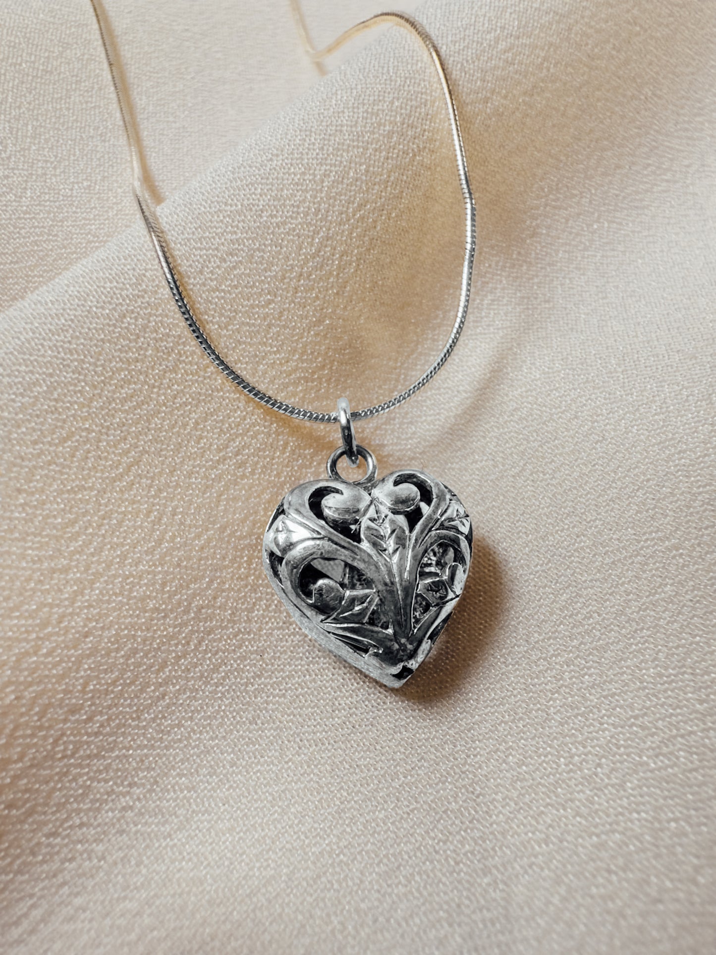 Scroll Work Heart Necklace