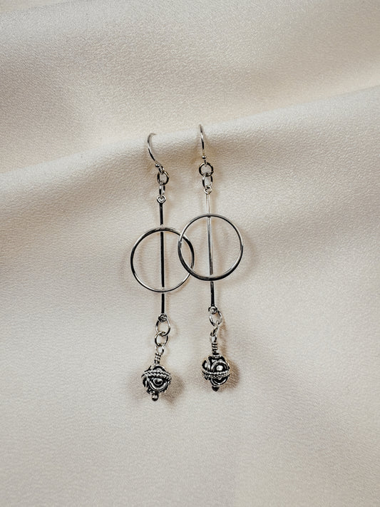 Hoop and Bar Earrings | Sterling Silver