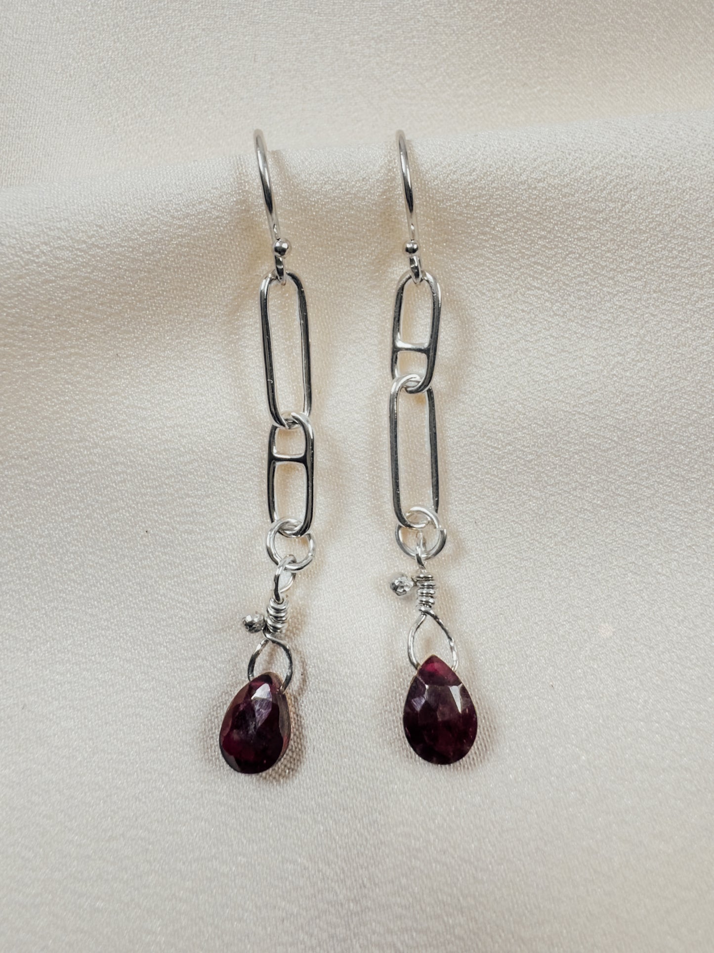 Pencil Chain w/Ruby Drop Earrings