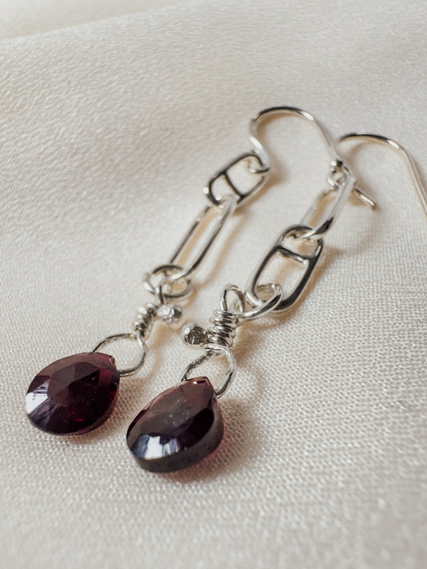 Pencil Chain w/Ruby Drop Earrings