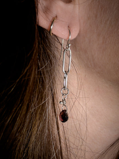 Pencil Chain w/Ruby Drop Earrings